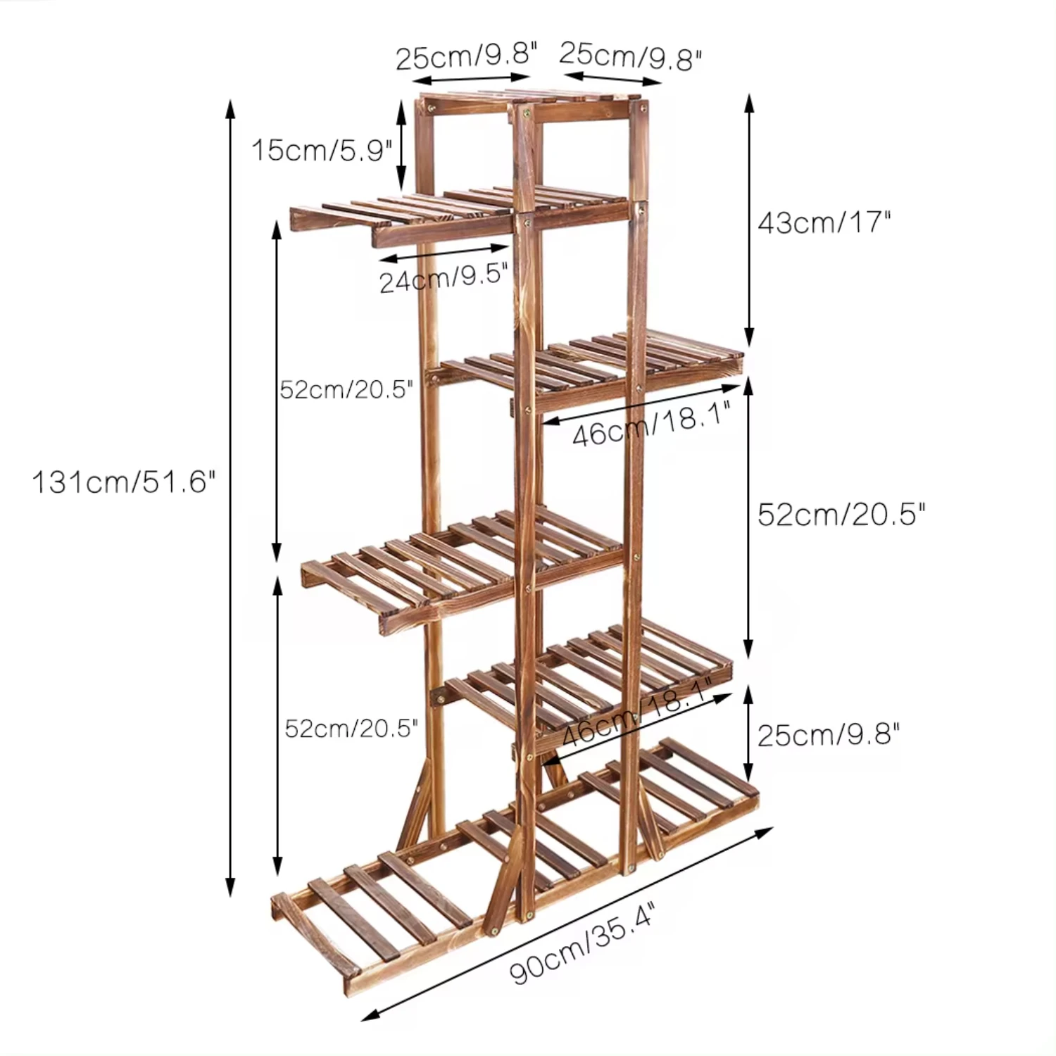 Wood Plant Display Shelf Stand Indoor Outdoor Garden Balcony Flower Pot Rack Living Room  Rack Holder