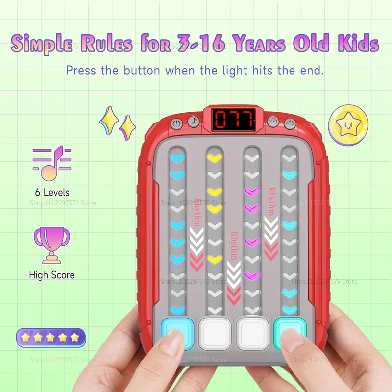 Electronic Music Rhythm Game Machine Kids Handheld Game Fast Press Push Game Puzzle Game With Music And Light Toys For Boy Girl