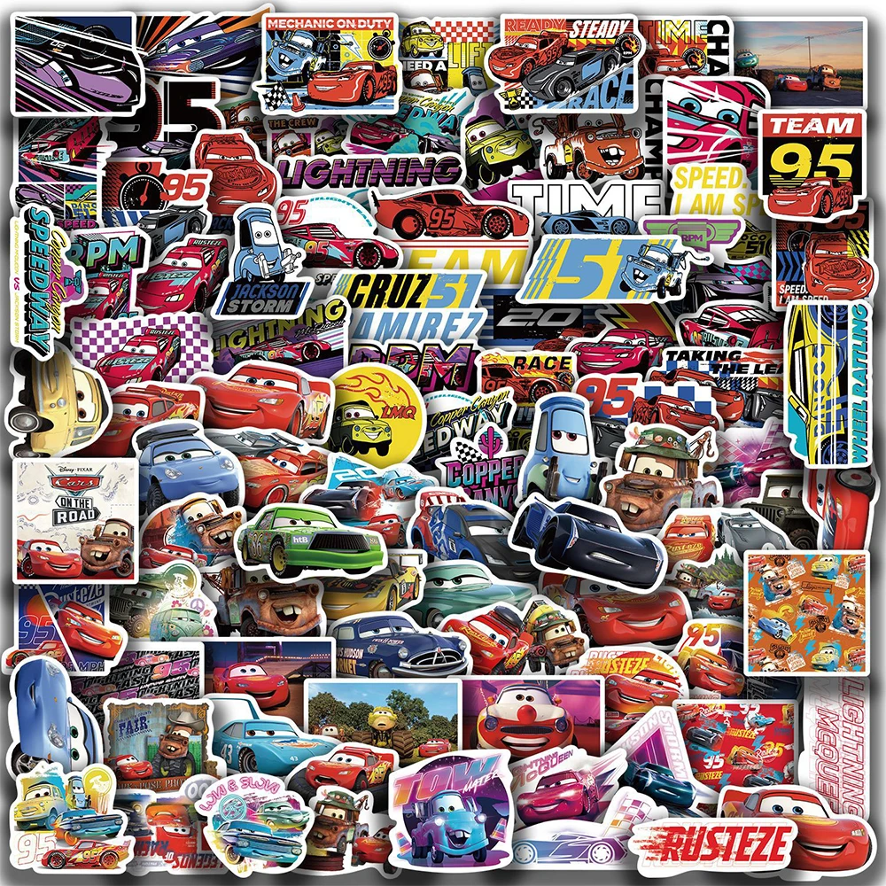 Lighting Mcqueen Birthday Decor - 10/30/50/100 Buah Stiker Mobil Kartun Disney