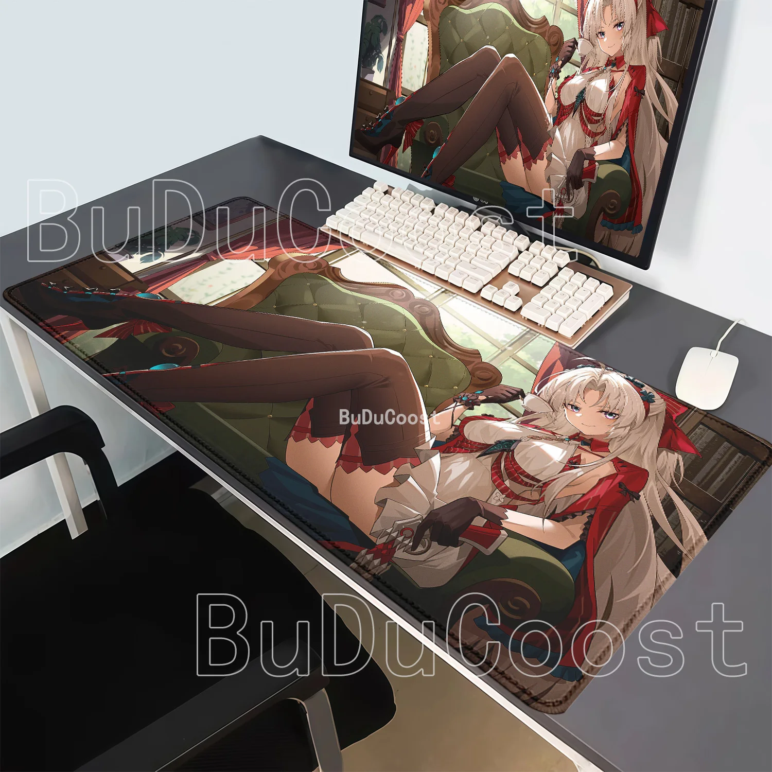HD Printing Carlotta Montelli Mousepad Wuthering Wave WuWa Larger Gaming Desk Mat Overlock Mouse Pad Office Non-slip Base Carpet