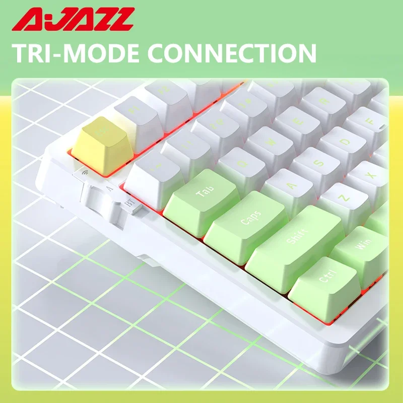 Ajazz ak992 rgb 100 teclas bluetooth teclado mecânico para jogos