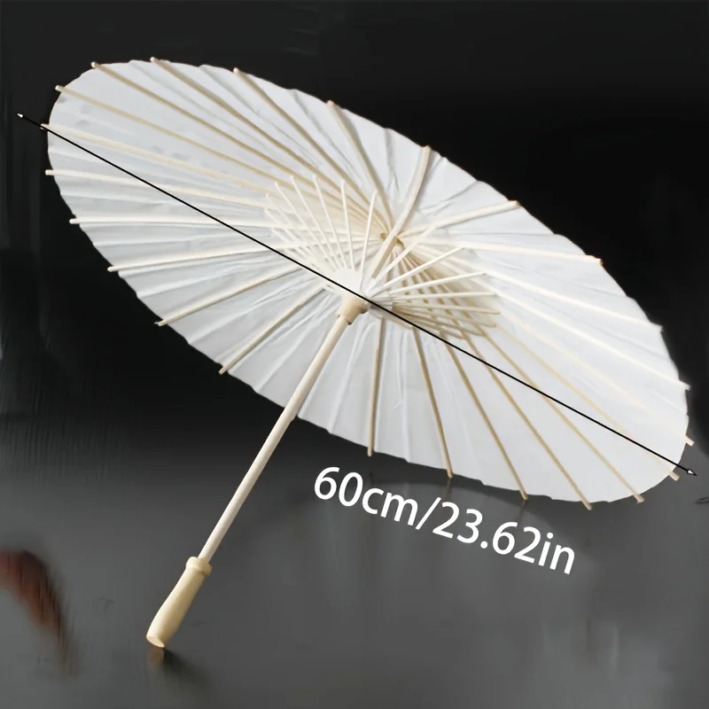 A White Paper Umbrella for Wedding Decoration - Handmade Traditional Chinese Bridal Sunshade - Photo Prop and Party Accessory