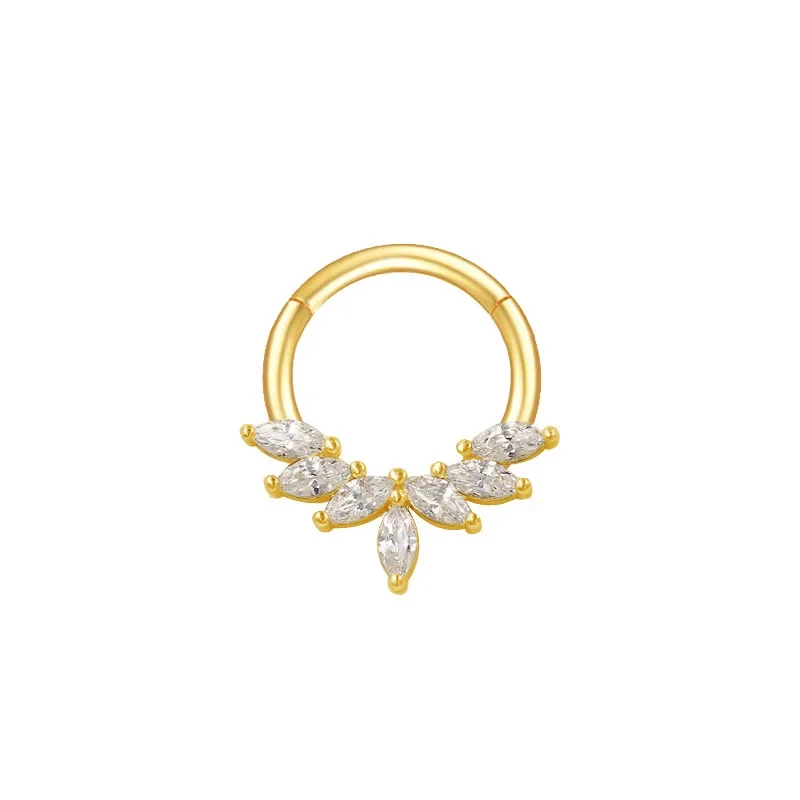 Fashion Silver Gold Color Heart Snake Stainless Steel Nose Ring for Women Septum Cartilage Tragus Nose Piercing Body Jewelry