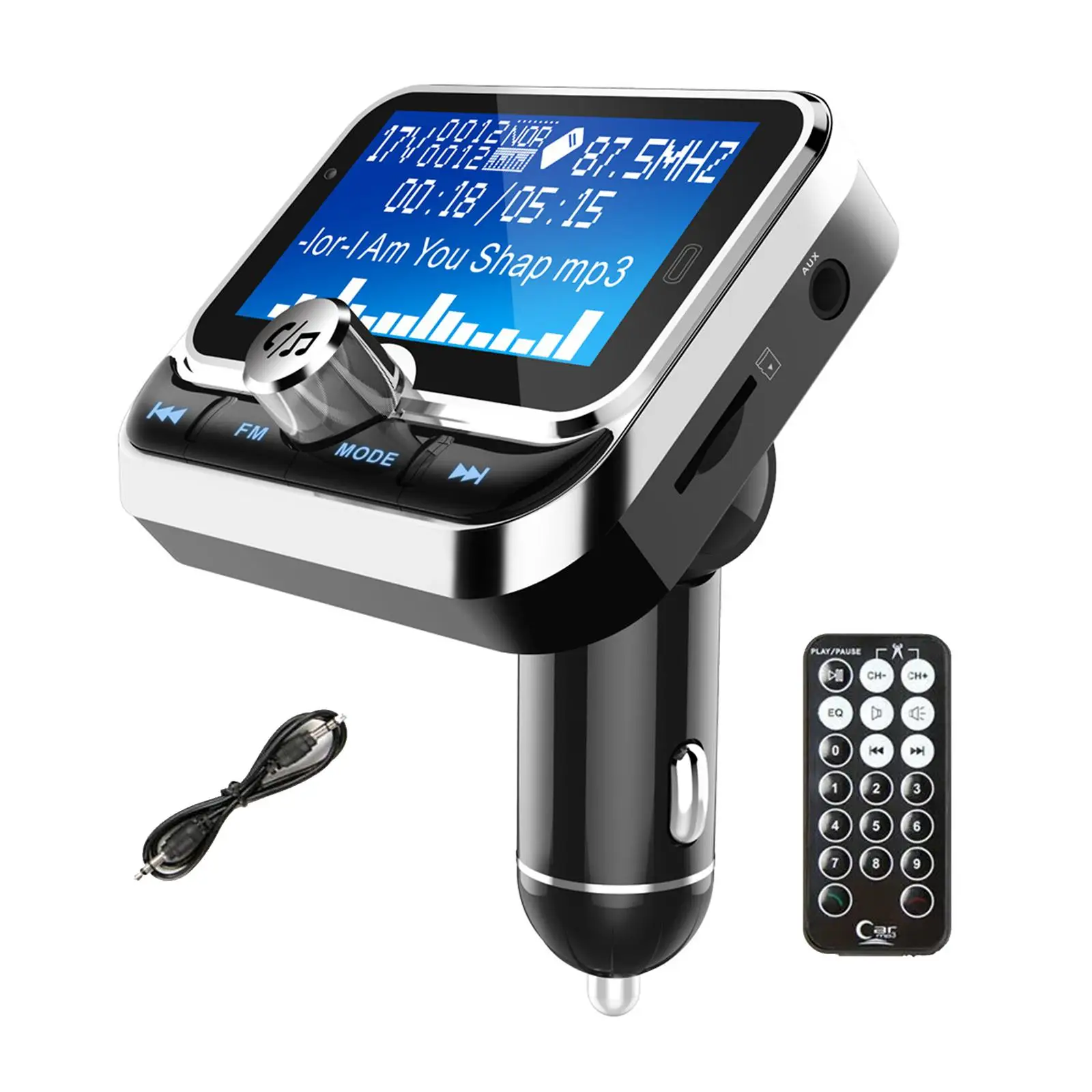 

Bluetooth FM Transmitter Car Charger SD/TF Card LCD Display Radio Receiver Quick Charging MP3 Player Dual USB Handsfree Calling