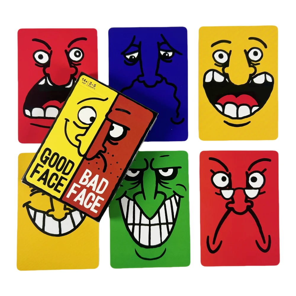 لعبة بطاقات Good Face Bad Face لعبة السفر للحفلات المضحكة للعائلة