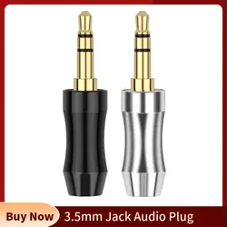 Audio Jacks 3.5mm Connector Headphone Plug 3 Poles 3.5 Jack Gold Copper Aluminum Alloy Earphone Accessories Consumer Electronics