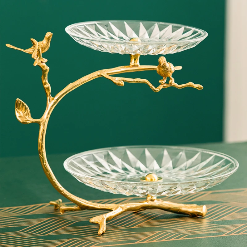 

Light luxury household fruit plate decorative ornament brass high-end coffee table dim sum candy plate storage