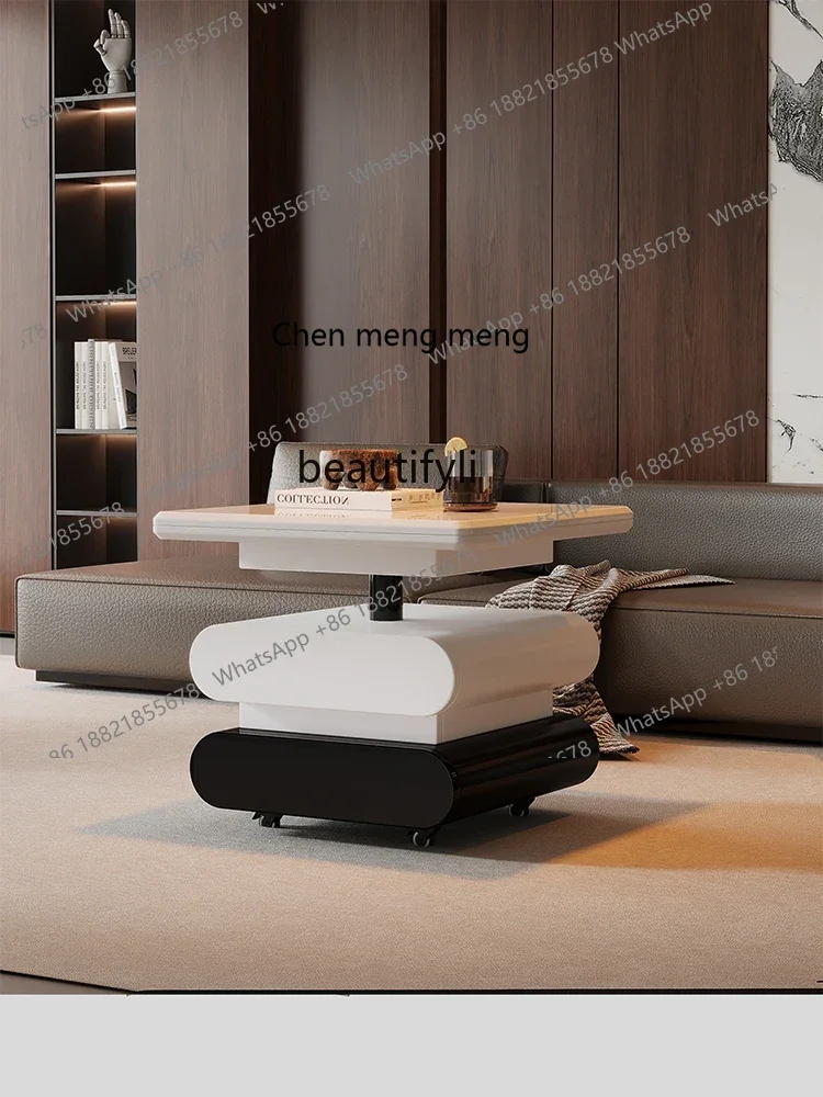 

xzItalian minimalist coffee table foldable mobile lifting multi-functional sofa home trolley creativity