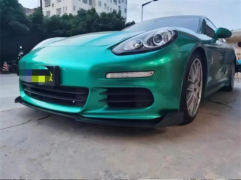 For Porsche Panamera 2014 2015 2016 2017 ReaI Carbon Fiber Front Bumper Lip Spoiler Kit