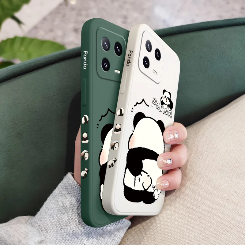 Custodia per telefono solletico Panda per Xiaomi Mi 14T 14 13 13T 12 12X 12T 12S 11 11T Ultra 10 10T 9 9T 9SE Pro Lite Cover in Silicone liquido