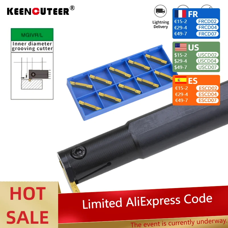 

1PC MGIVR3732-2 MGIVR3732-3 Grooving Tool Holder MGMN Carbide Insert MGIVR Straight Shank Internal Turning Tool Lathe Bar