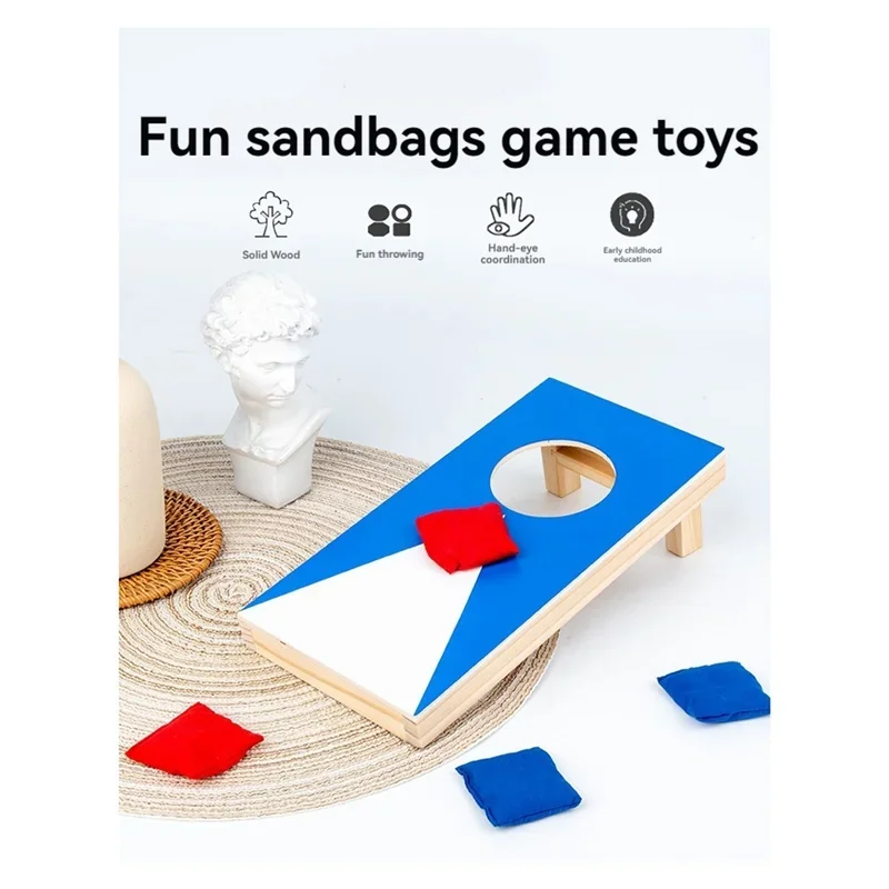 Kinderspeelgoed zitzak toss spelset, draagbaar met 1 speelbord en 6 zitzakken voor tuinfooien, ideaal als cadeau voor kinderen