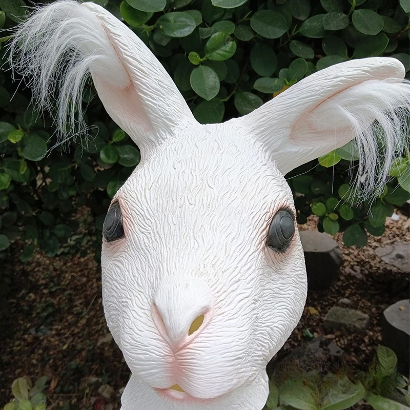 

Пасхальный Белый Кролик Маска Полная Голова Животное Косплей Маска Игра Хэллоуин Вечеринка Карнавал Маскарад Реквизит Латексные Головные Уборы Для Взрослых