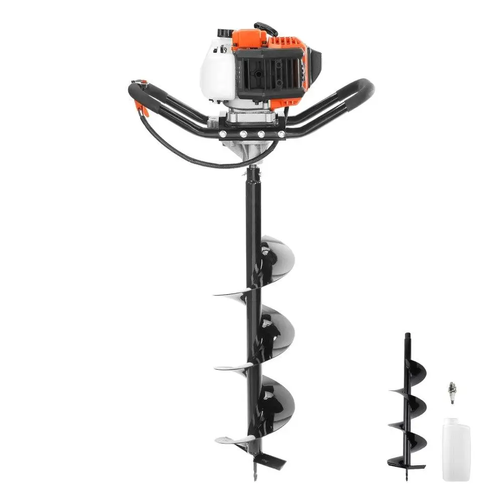 Post Hole Digger 43cc 1250W Gas Powered 8 Earth Auger 30 Alloy Steel Landscaping Garden Farming EPA Certified