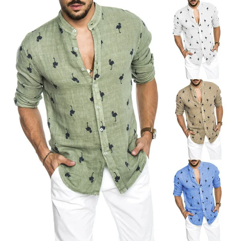 

Men's Long Sleeve Shirt Printed Casual Shirt Men's Top