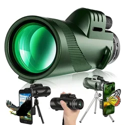 80x100 HD ZOOM Powerful Monocular Telescope Portable Binoculars Long Range Telescope Hunting Camping With Tripod Phone Clip