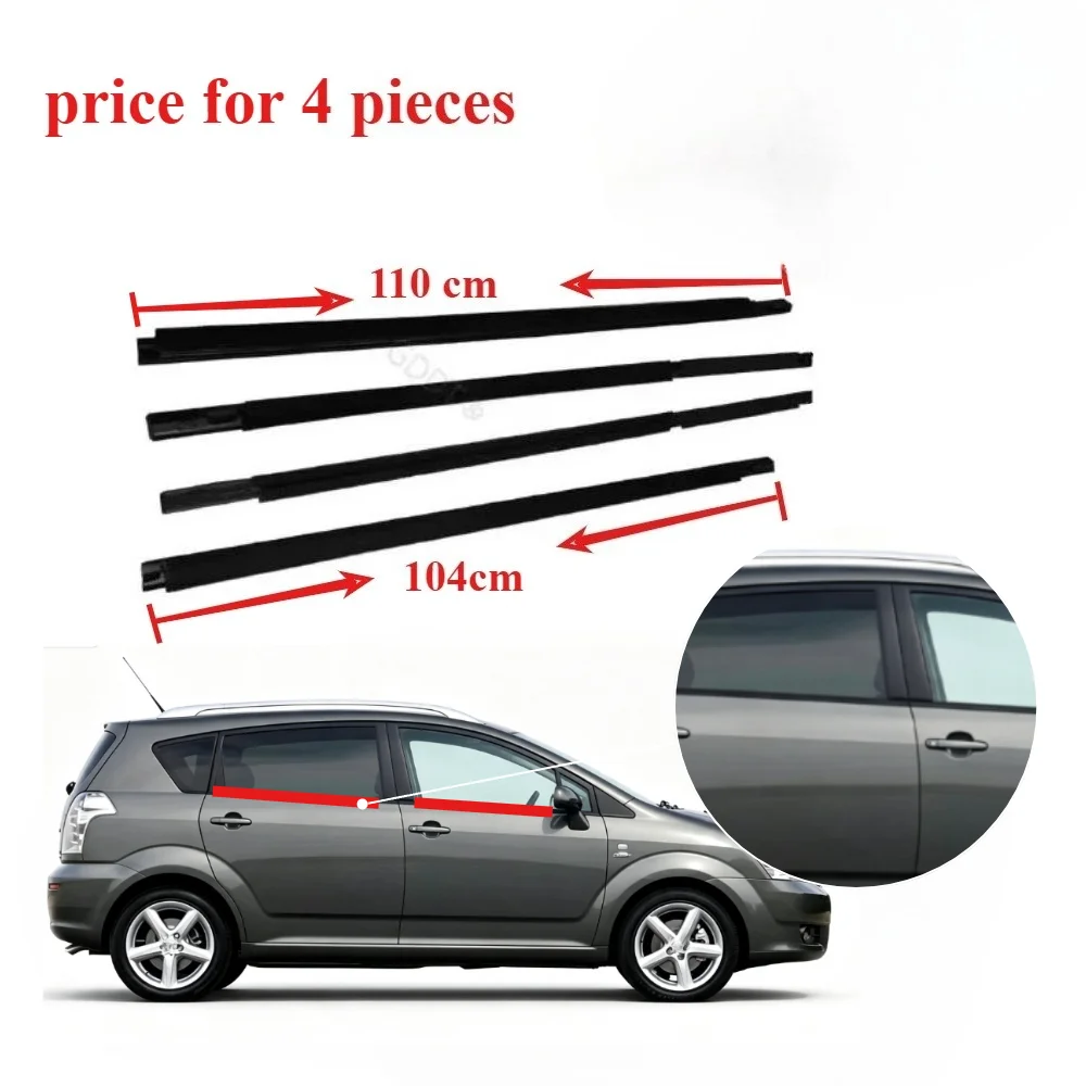 75710-64010  Moulding Belt Line Rubber for Toyota Corolla Verso Hatchback 2002-2006 Replacement 4 pieces 1 set