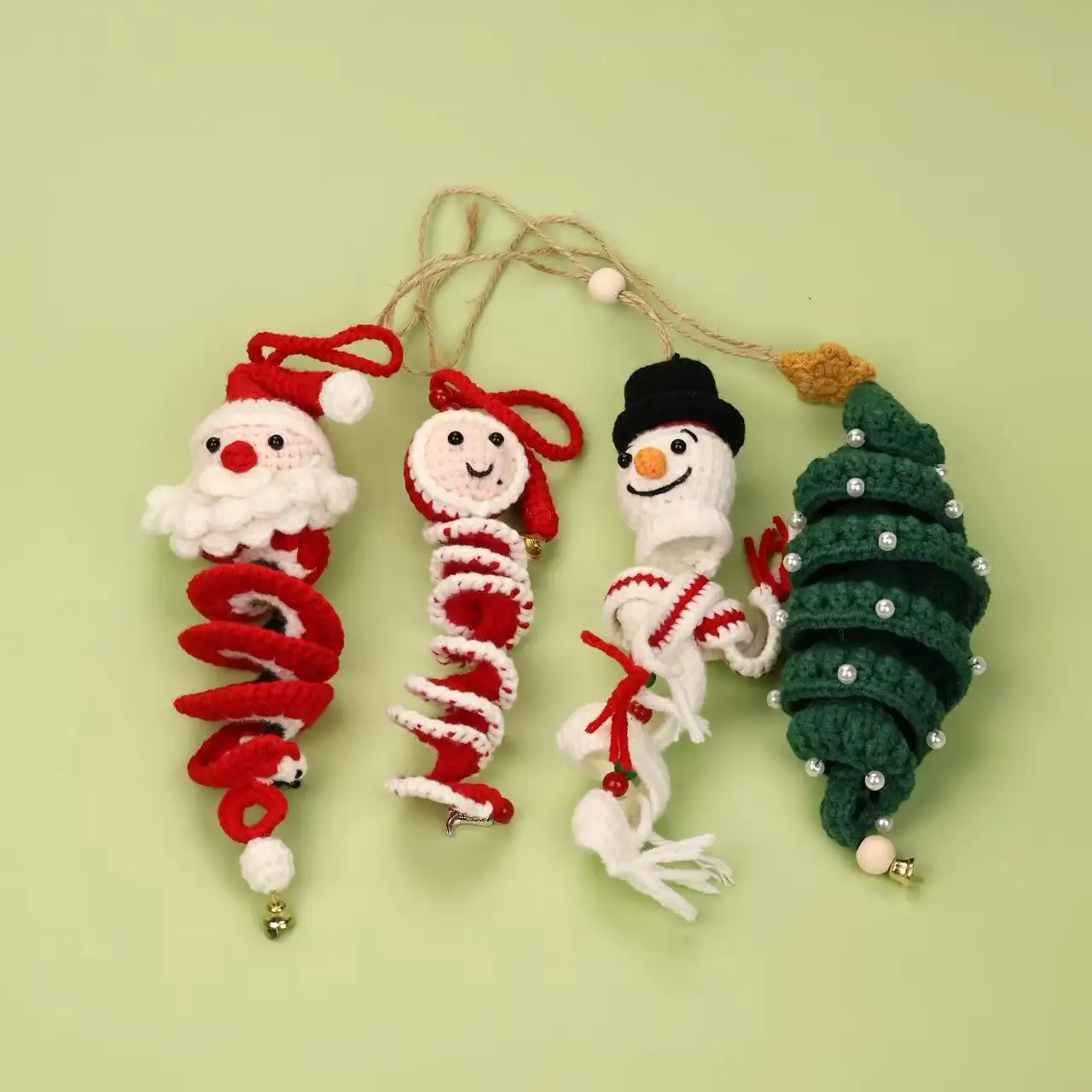 2026 Gehäkelter Weihnachtsanhänger Gestrickter Weihnachtsmann-Anhänger Niedliche Christbaumschmuck-Deko – Detail 1