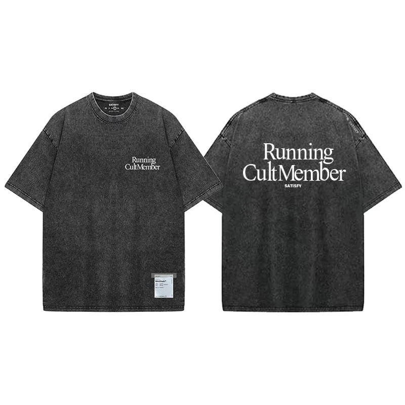 outdoor sports Casual Cotton round Neck Unisex Front and back printing T-Shirt Vintage Style Loose Fit Youthful Trendy Summer