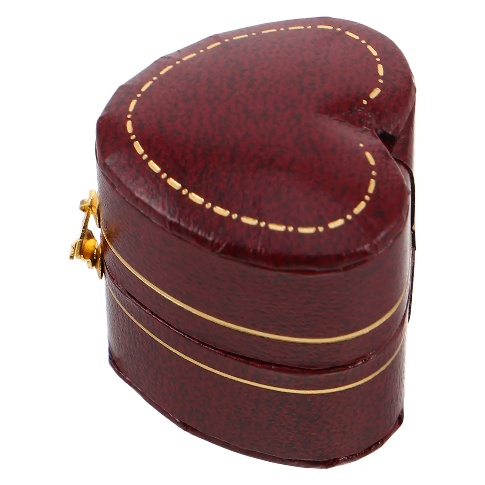 Vintage Mini Heart-Shaped Jewelry Box Portable Travel Organizer Wedding Ring Case Small Trinket Jewelry Box for Women
