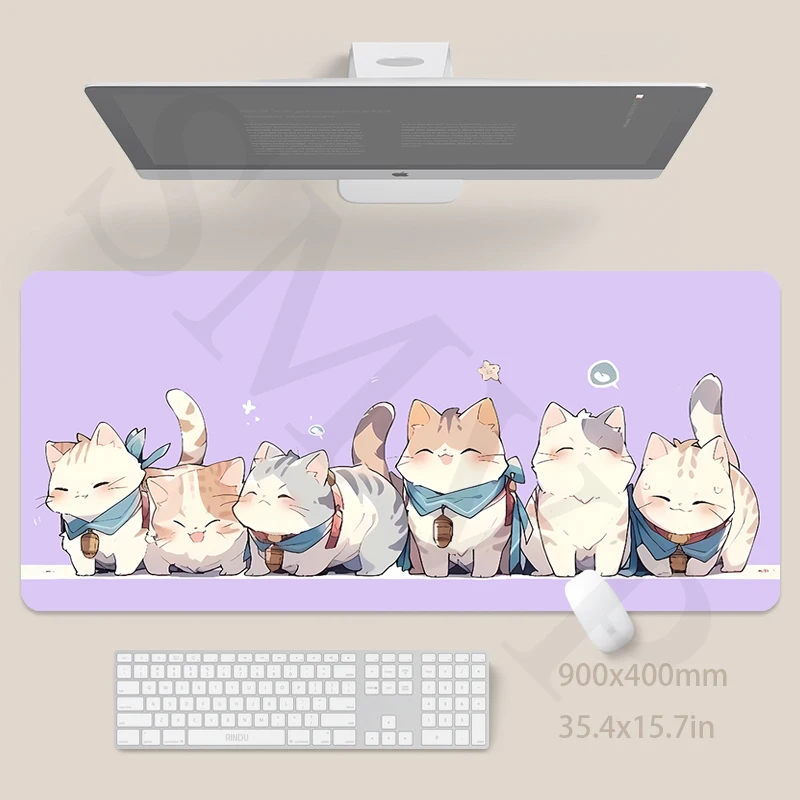 

Cat Mouse Pad 40x90cm Cute Desk Mat Big Kawaii Mousepad XXL Mouse Mat Large Keyboard Mat Desk Pad For Computer Mousepads