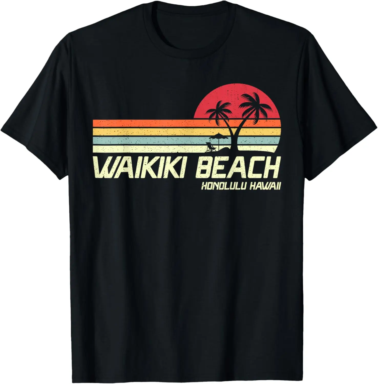 Summer Vacation Vintage Honolulu Hawaii Waikiki Beach T-Shirt