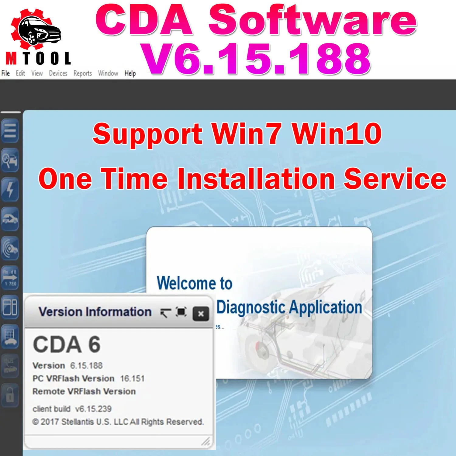 CDA 6.15.188 CDA6 Engineering Software for MicroPod2 Work with FLASH Downloader AND VIN EDITING for DODGE for CHRYSLER for JEEP