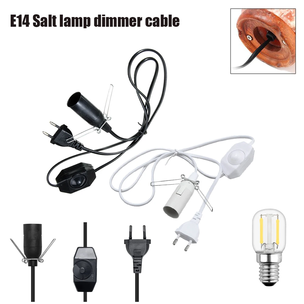 Lamp Base 1.8m E14 Holder Power Cord Cable with T20 led bulb Electric Power Dimmer Switch Cord For Himalayan Salt Lamp EU Plug