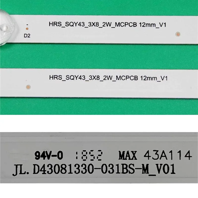 Neue LED-Lampenleisten für Fernseher HRS_SQY43_3X8_2W_MCPCB 12mm_V1 Hintergrundbeleuchtungsstreifen JL.D 43081330 -031BS-M_V01 Matrix Planks Array Bands Tape