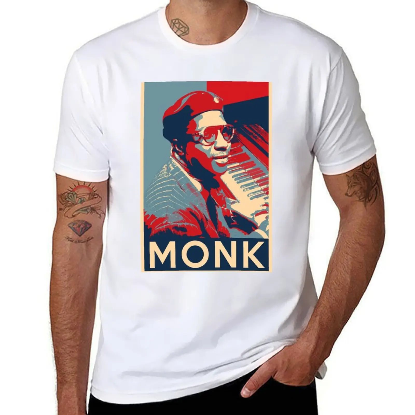 

Thelonious Monk Hope Poster - Sizes of Jazz History T-Shirt man t shirt cotton t shirts for man graphic vintage T-Shirt
