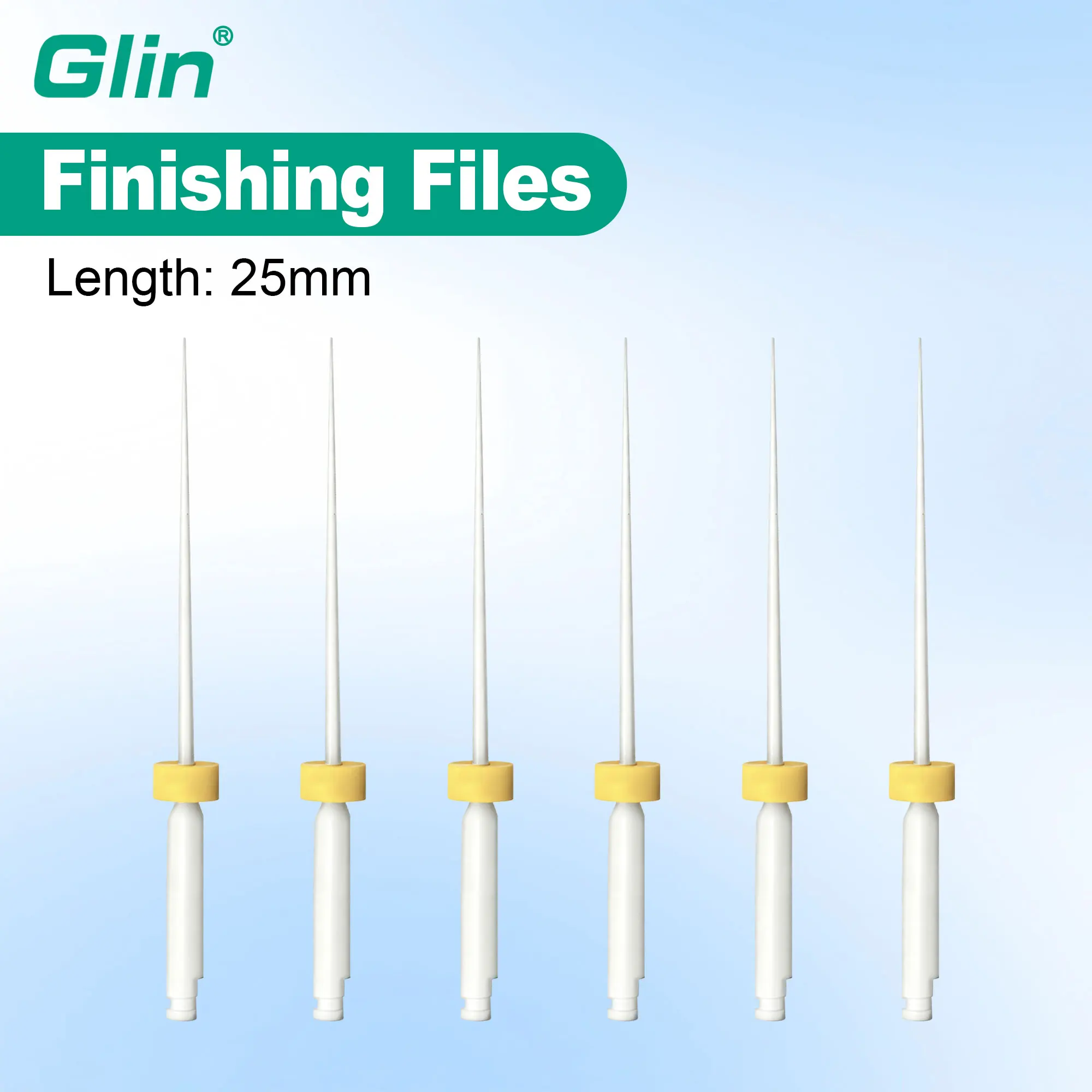 Glin Dental Plastic Rotary Finishing Files 25mm 04 Taper Endo Files Used for Clean The Canal More Effective