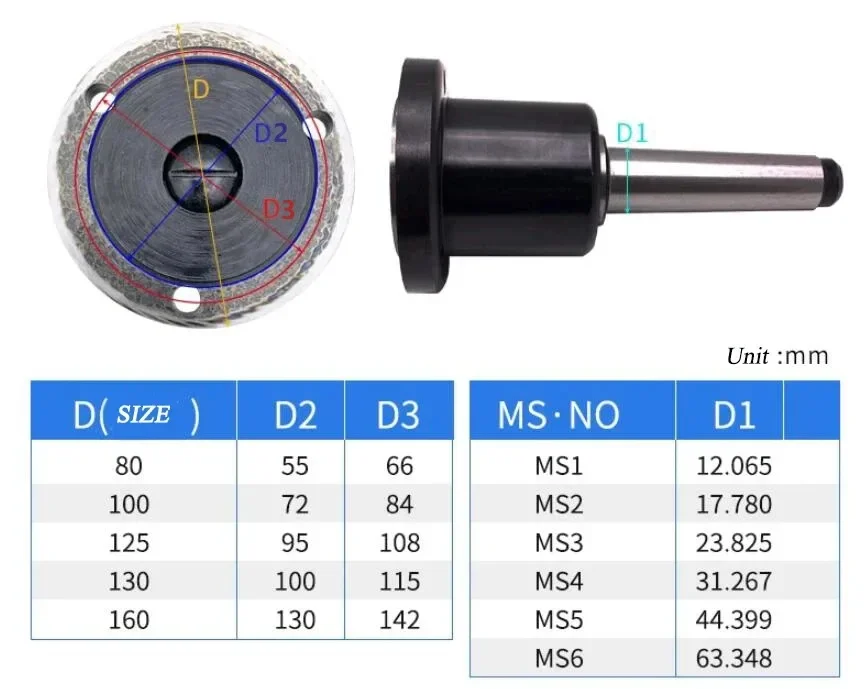 Rotary Type Taper MT2 MT3 MT4 MT5 Lathe Shank Flange 3 4 Jaw Chuck Adapter 80Mm 100Mm 125Mm 160Mm 200Mm