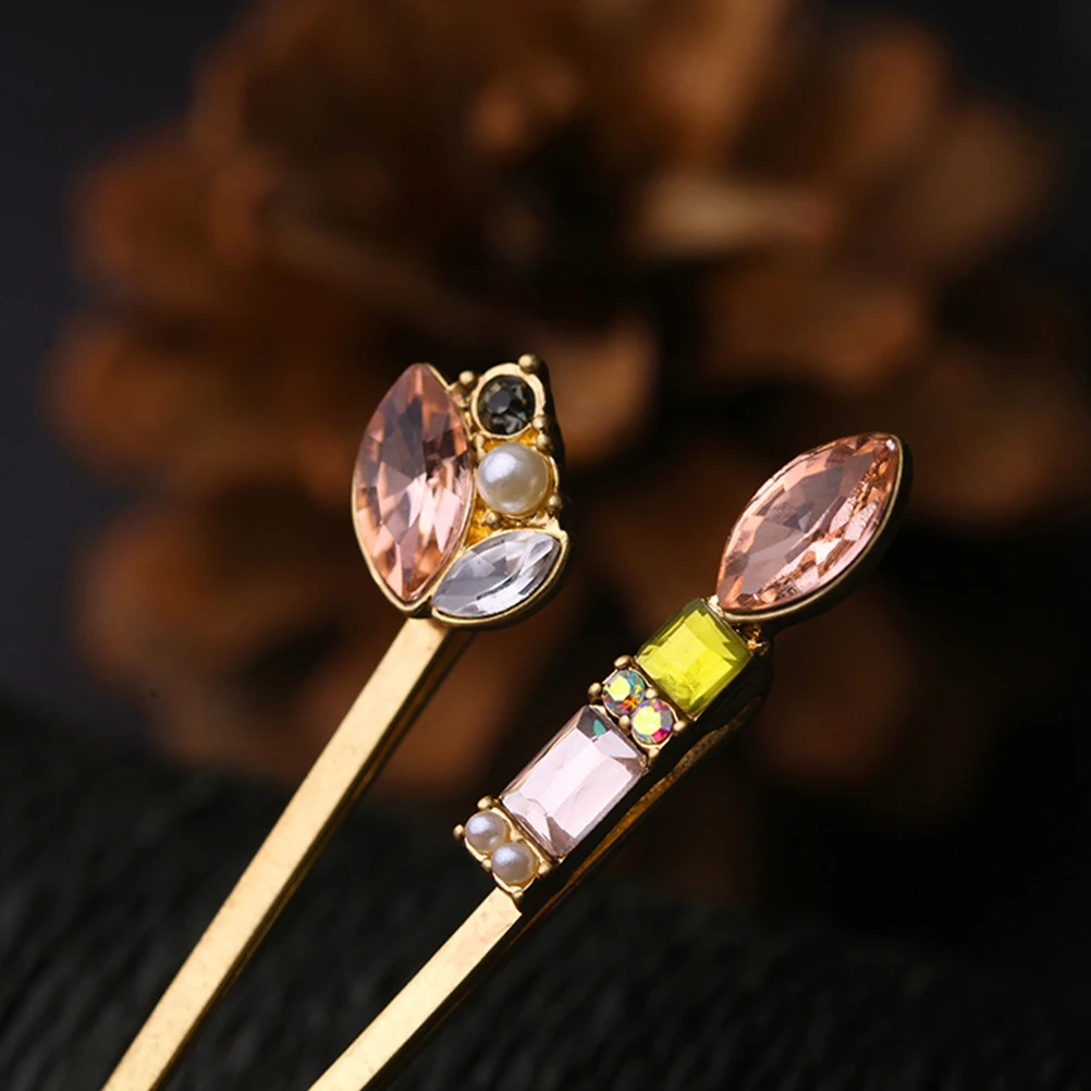 

6pcs Hair Clip Set Rhinestone Girls Clips Accessories Headwear Pearl Elegant Wedding Party Photography Show Gifts