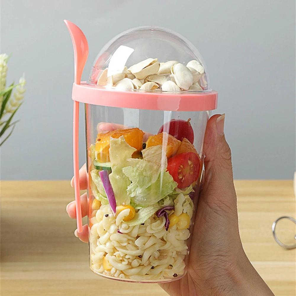 Oat Cup Wet Separation Reusable Fresh Colors Modern Style Lunch Box Salad Cup Be Easy To Carry About Plastic Cup Food Grade