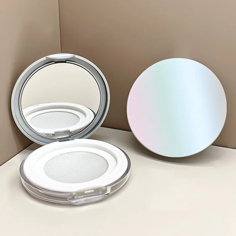 حافظة مسحوق ABS رفيعة للغاية 5 جرام، صغيرة محمولة قابلة لإعادة الملء مع شبكة مرنة ومرآة #3