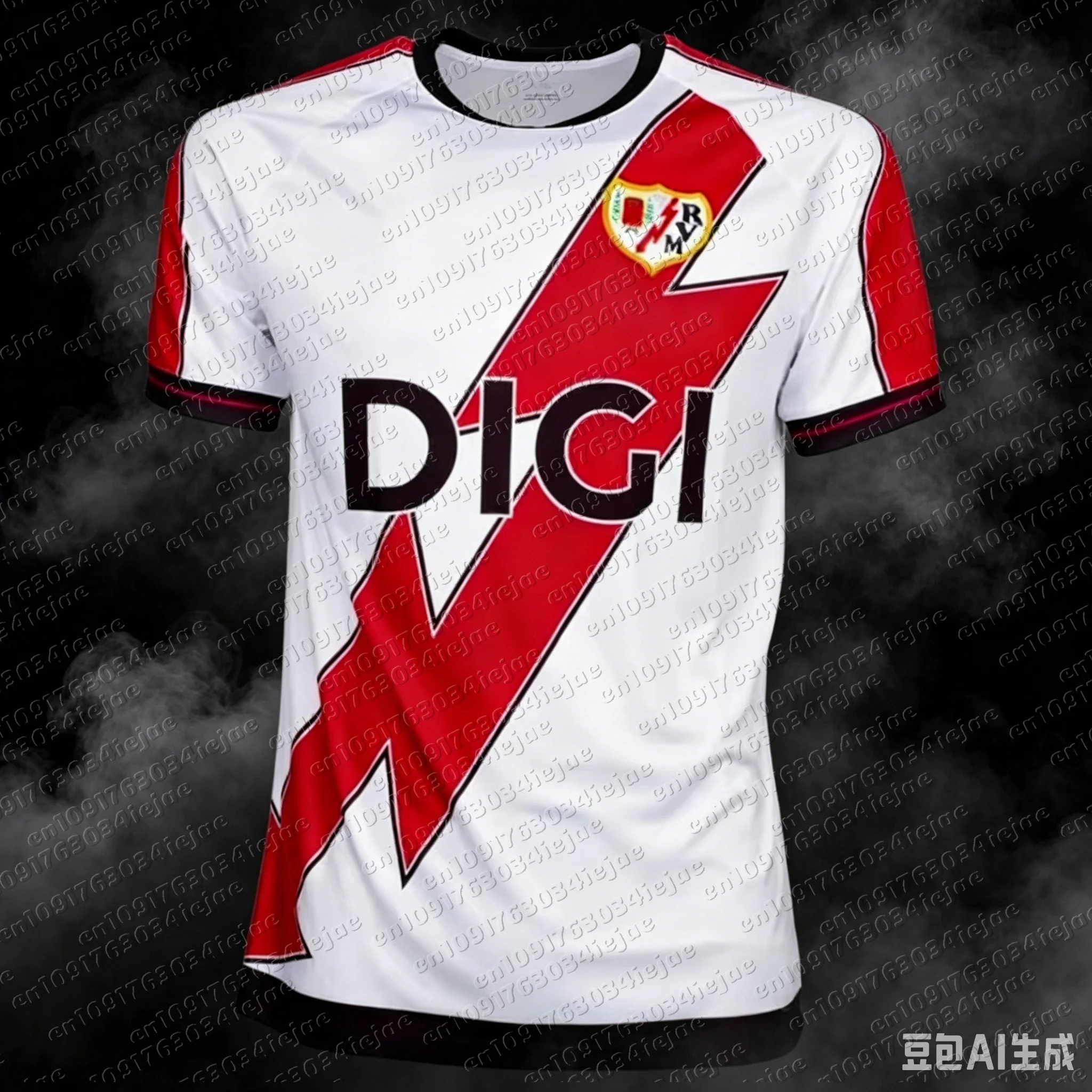Neues Rayo Vallecano Heimtrikot für Erwachsene und Kinder, T-Shirt im Y2K-Street-Style, schnell trocknend, für Training und Fitness, lässige Sportbekleidung, Familien-T-Shirts – Detail 4