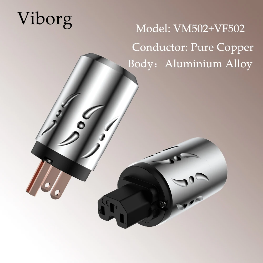 

Viborg X Hif Audio 1pair 20MM Hifi audio pure copper Aluminium Alloy power cable connector US version power plug