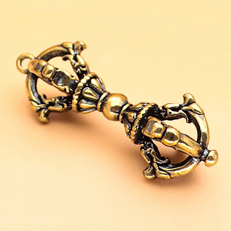 1 قطعة خمر النحاس التبتية الحرفية البوذية النحاس خمسة أسهم Dorje Vajra مدقة مفتاح الحلي مكتب منزلي الديكور