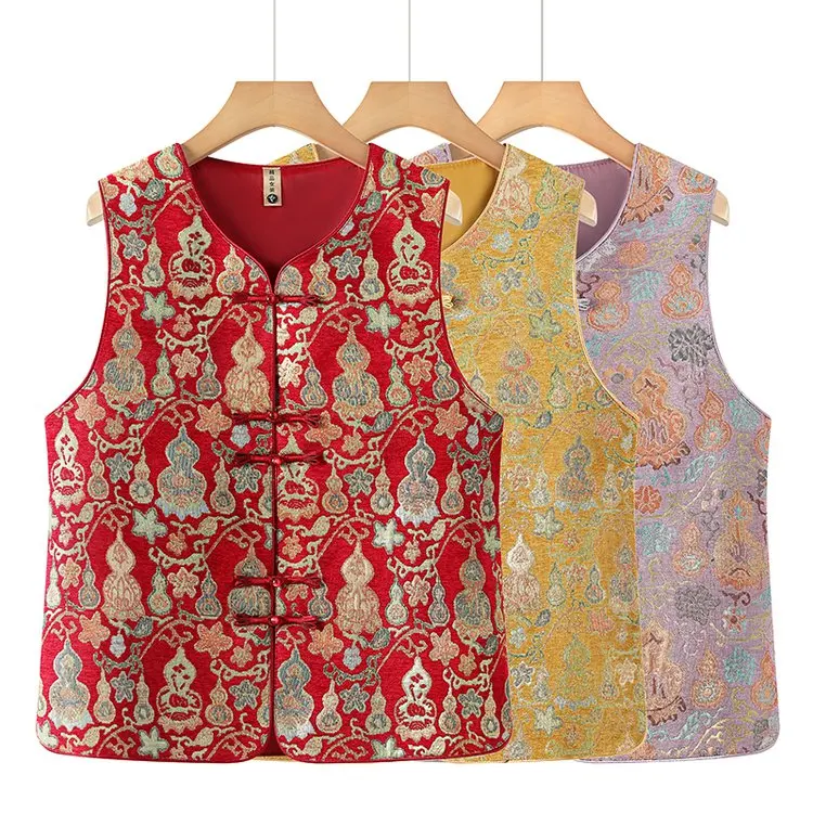 

Spring Faion Vest Middle-Aged And ly Women's Clothing Mom Sle New Chinese Embroidery National Trend Button Outwear