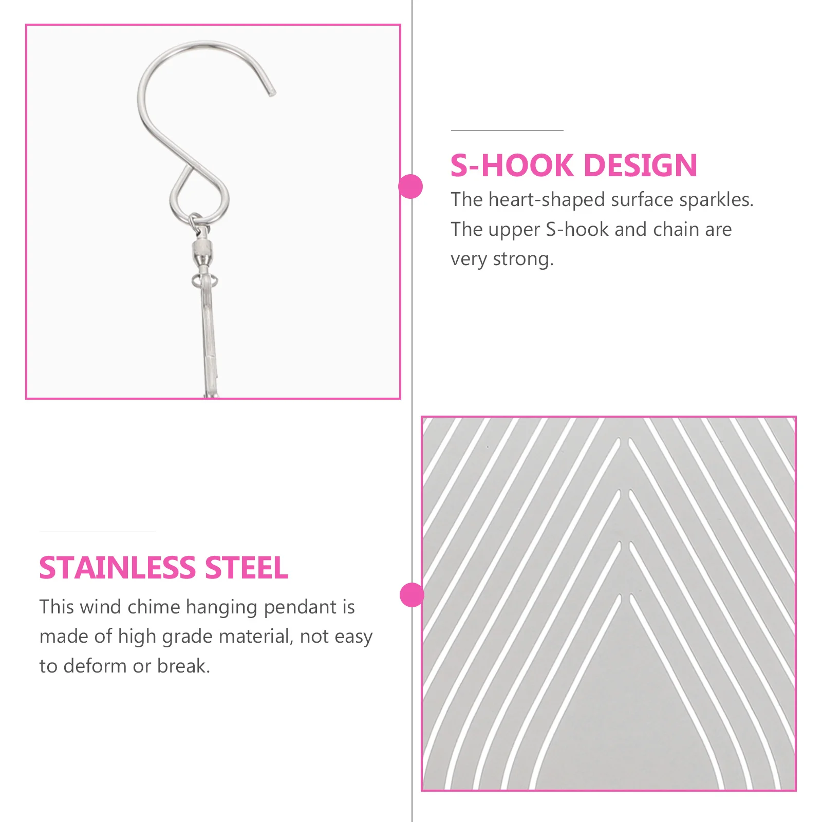 

3 Chime Decor Chimes Bell Window Hanging Stainless Steel Metal Outdoor Rotate Popular Light Weight