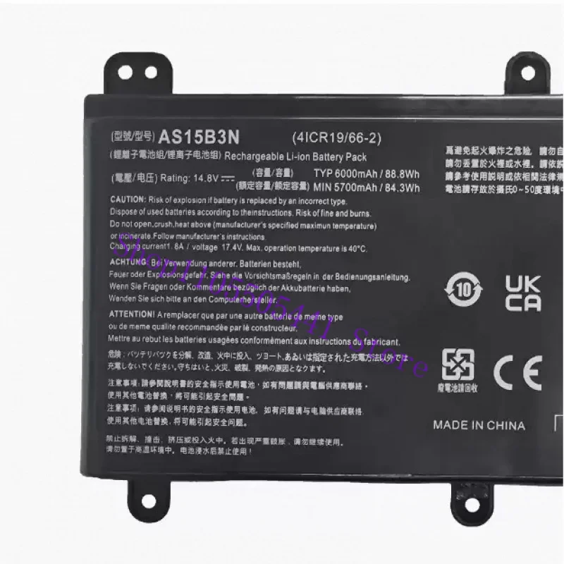 Compatible with for Acer Predator PREDATOR 17 G9-591 791 AS15B3N Laptop Battery