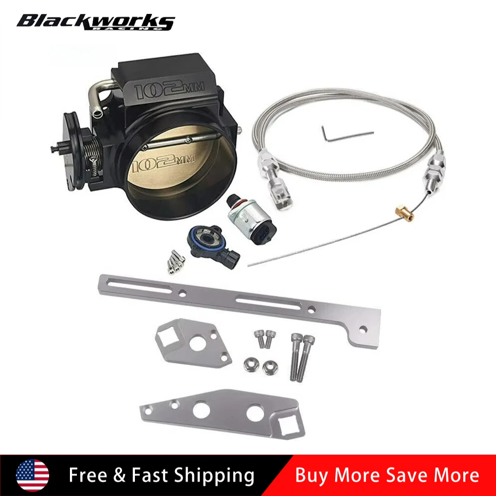 

102mm 4 Bolt Throttle Body + TPS IAC+Throttle Cable for CHEVY LSX LS1 LS2 LS3 LS6 LS7