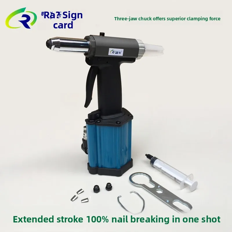 

Пневматический гидравлический гвоздезабиватель Taiwan Blue Card W5000, трехзубчатый, для заклепок из нержавеющей стали