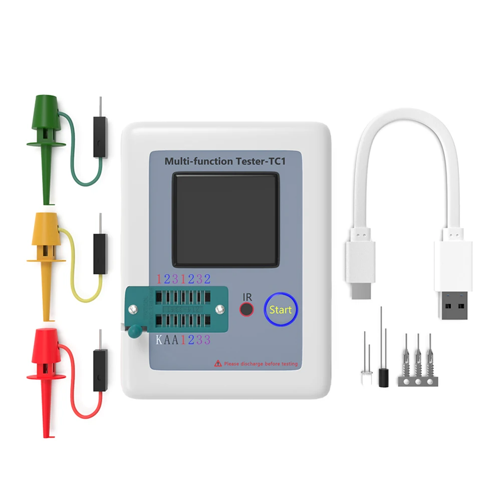LCR-T7 LCR-TC1 Transistor Tester TFT Diode Triode Capacitance Meter ESR Meter NPN PNP MOSFET IR Multifunction Tester Multimeter