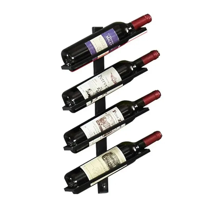 2/4 Rack Wall Mounted Wine Bottle Holder Creative Stylish Modern Iron Stand Champagne Storage Bar Accessories