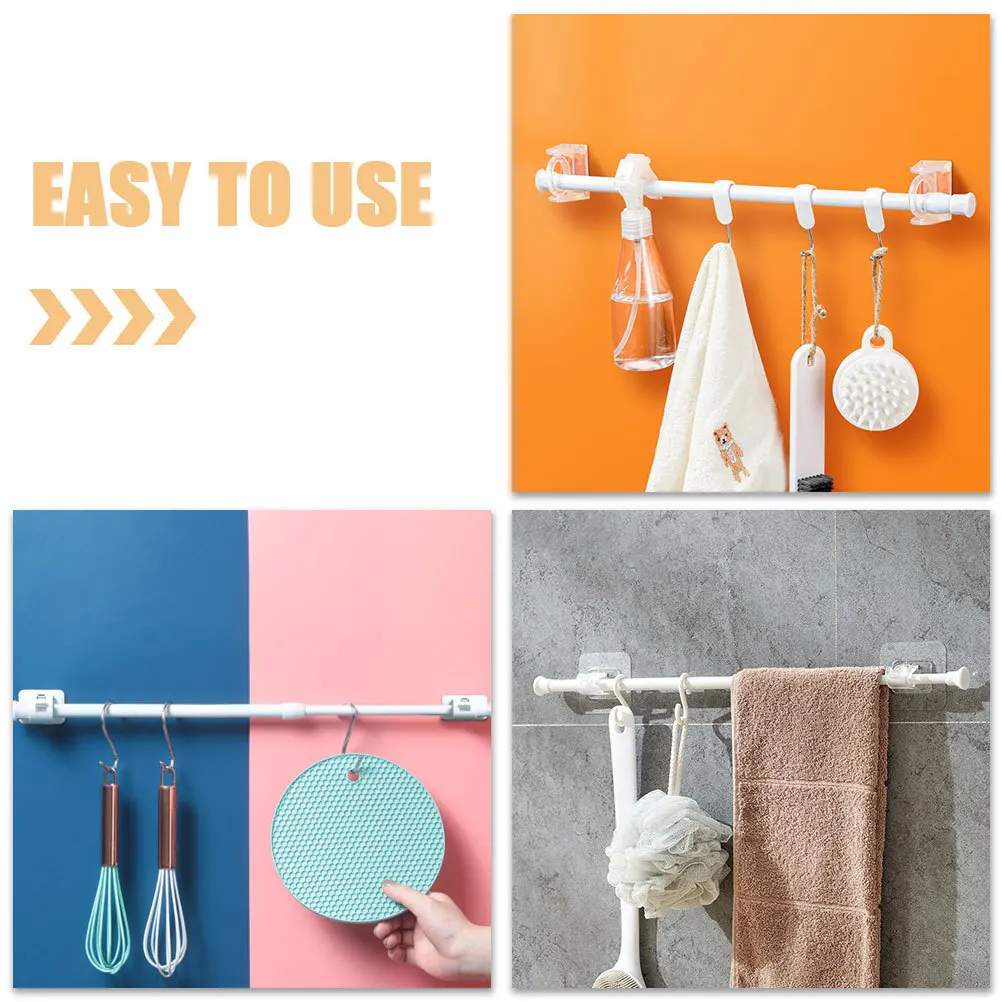 2Pcs Adjustable Telescopic Curtain Tension Rod Heavy Duty Expandable for Shower Window Drying Tension Shower Curtain Rod