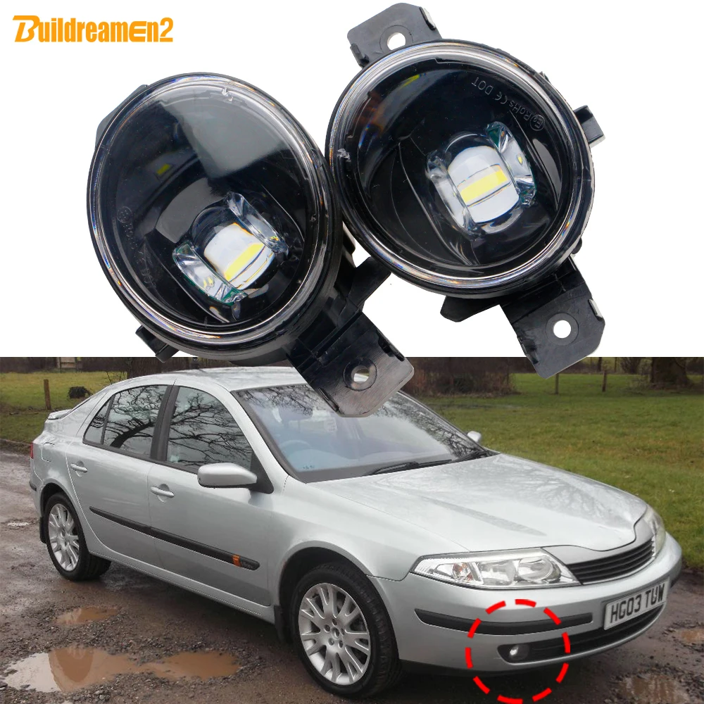 1 Pair 30W Car LED Fog Light Assembly DRL H11 For Renault Laguna 2/II Pre-Facelift 2001 2002 2003 2004 2005 (Not Fit Facelift)