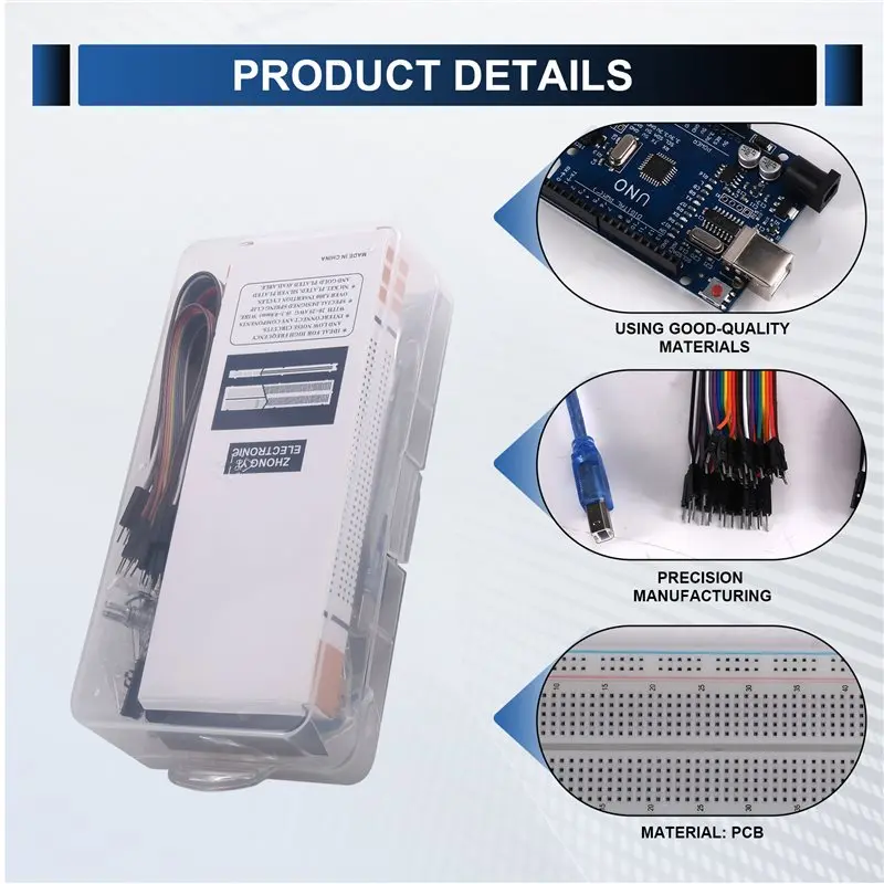 Starter Kit For Arduino Uno R3 Breadboard Basic Learning Kit