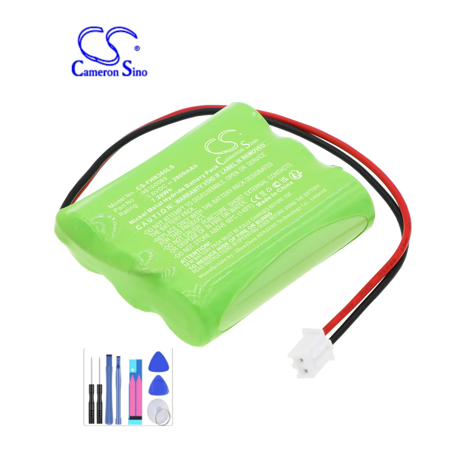 Emergency Lighting Battery For Fischer 98100089 AP-0360-0100-AA-NC-01 Capacity 2000mAh / 7.20Wh Color Green Type  Ni-MH  3.60V