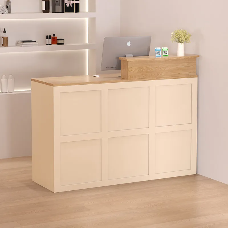Customized Premium Desk Table Classic Versatile Simple Trendy Reception Desk Modern Storage Bancone Per Negozio Office Furniture
